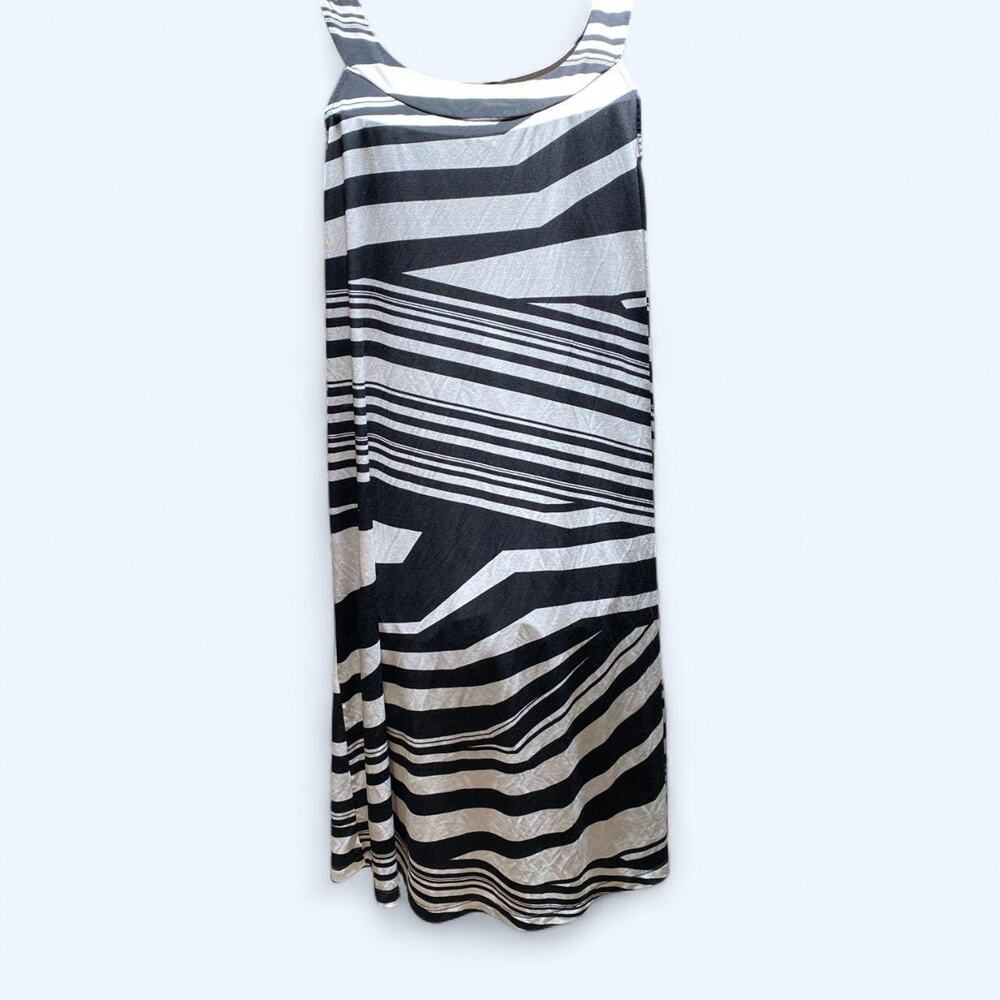 Graphic Zebra Stripe Print Scoop Neck Dress Size
